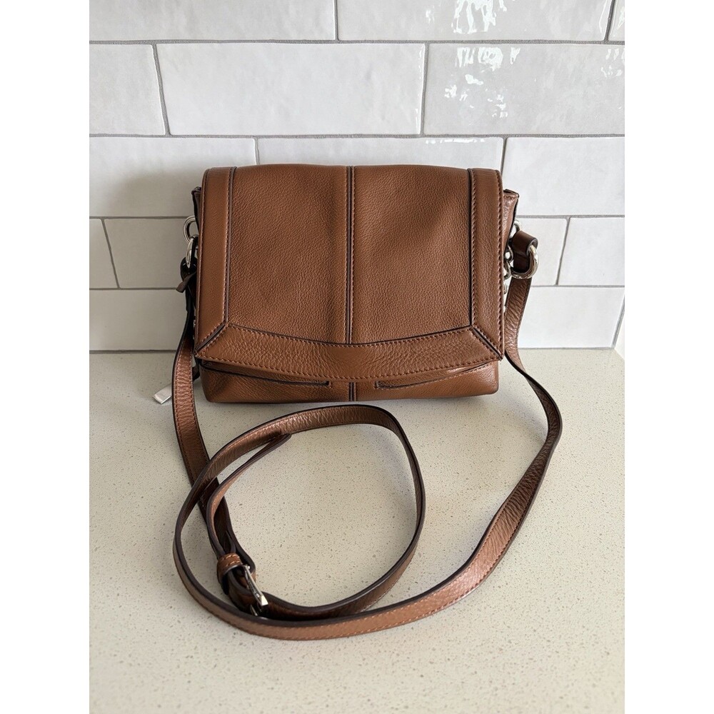 B. Makowsky Brown Leather oxford bag Crossbody Purse